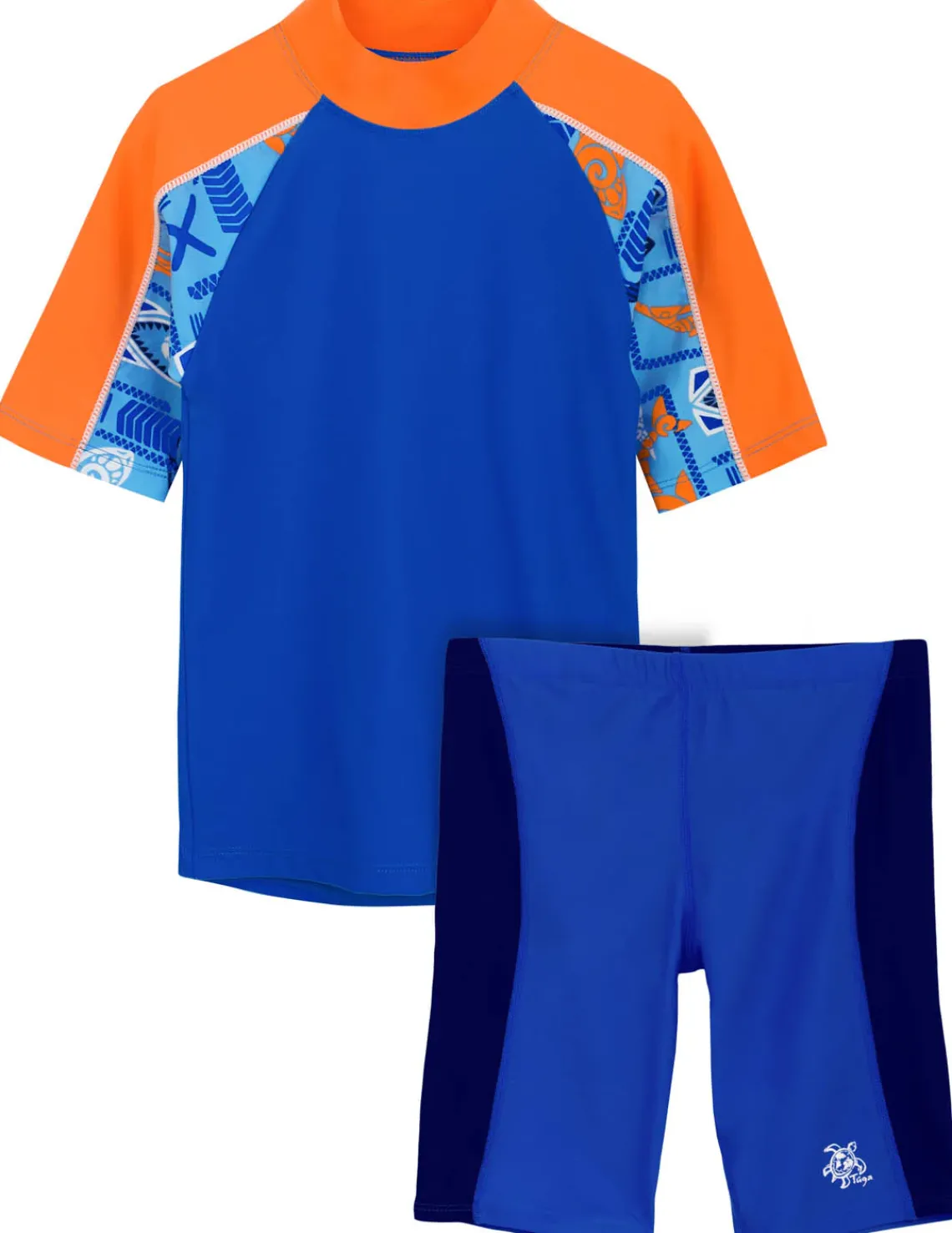 BOY Tuga Sunwear 2 Piece Swim Sets|Breaker Rash Guard & Jammer Short - Lagoon/Navy