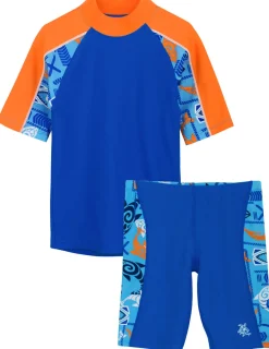 BOY Tuga Sunwear 2 Piece Swim Sets|Breaker Rash Guard & Jammer Short - Lagoon