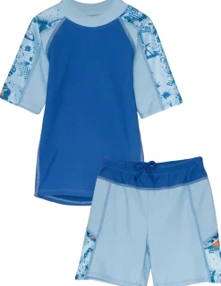 BOY Tuga Sunwear 2 Piece Swim Sets|Breaker Short Sleeve Rash Guard & Swim Short - Alba (MADE IN USA)