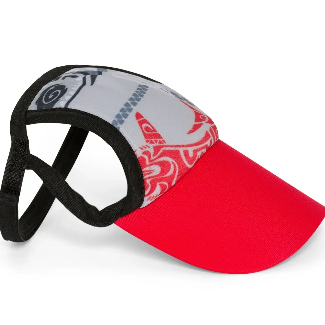 Tuga Sunwear Sun Hats|Dog Visor - Tribal Shark Falcon Red