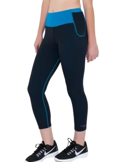 Tuga Sunwear Energy Capris|Energy Exercise Capris - Turquoise & Black