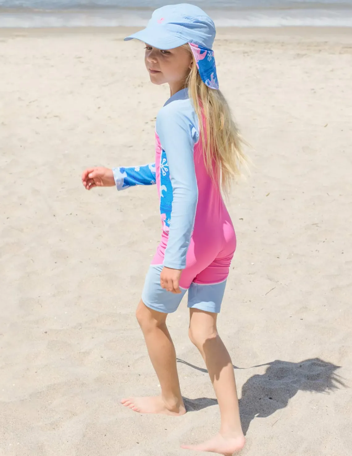 Tuga Sunwear Sun Hats|Flap Sun Hat - Purple Wave