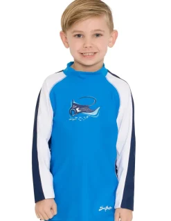 BOY Tuga Sunwear Swim Shirts & Rash Guards|Long Sleeve Rash Guard - Dusk Blue
