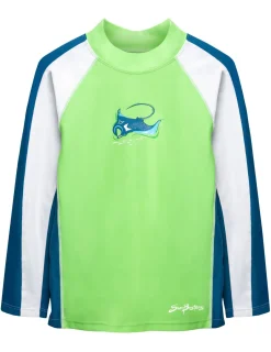 BOY Tuga Sunwear Swim Shirts & Rash Guards|Long Sleeve Rash Guard - Flash Green