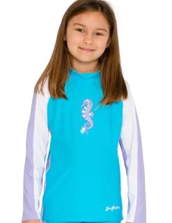 Tuga Sunwear Swim Shirts & Rash Guards|Long Sleeve Rash Guard - Maui Blue