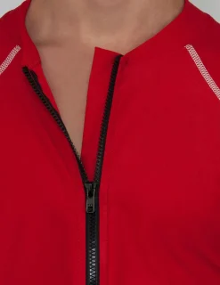 Tuga Sunwear Swim Shirts & Rash Guards|Men's Chlorine Resistant Long Sleeve Zip Rash Guard - Royal