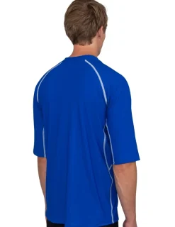 Tuga Sunwear Swim Shirts & Rash Guards|Men's Chlorine Resistant Short Sleeve Rash Guard - Royal