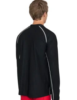 Tuga Sunwear Swim Shirts & Rash Guards|Men's Chlorine Resistant Long Sleeve Rash Guard - Black