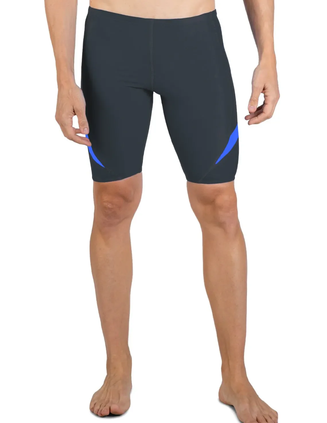 Tuga Sunwear Swim Shorts, Jammers, & Leggings|Men's Hydroactive Swim Short - Dark Gray / Royal