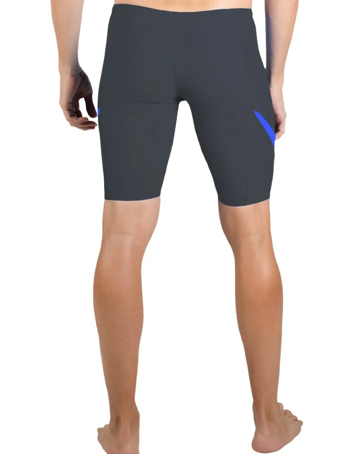 Tuga Sunwear Swim Shorts, Jammers, & Leggings|Men's Hydroactive Swim Short - Dark Gray / Royal