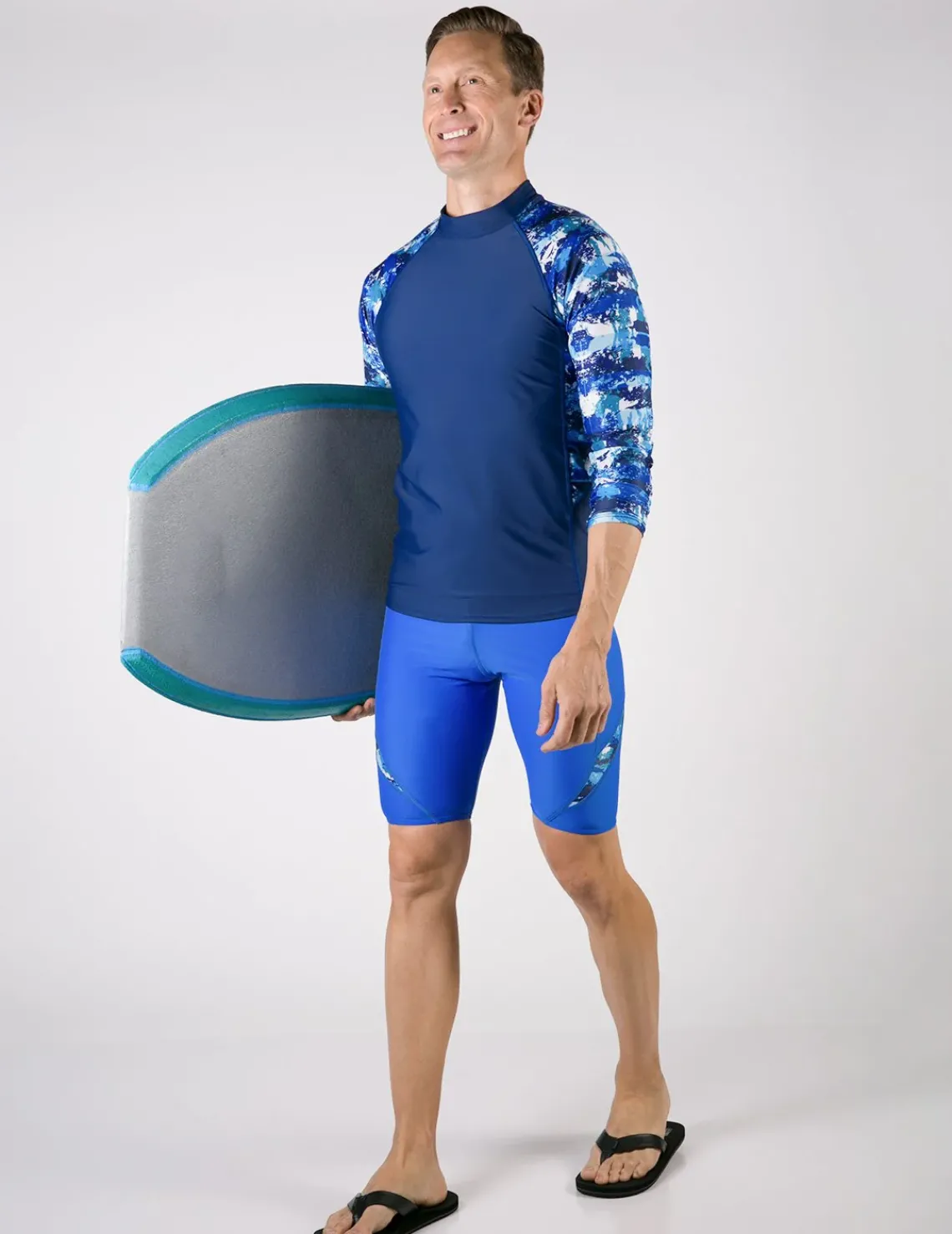 Tuga Sunwear Swim Shorts, Jammers, & Leggings|Men's Hydroactive Swim Short - Dark Gray / Royal