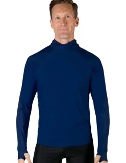Tuga Sunwear Swim Shirts & Rash Guards|Men's Swim Crest Rash Guard with Fitted Hoodie - Navy