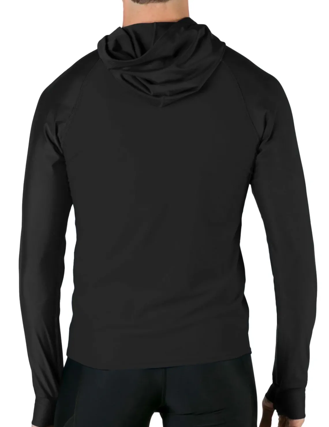 Tuga Sunwear Swim Shirts & Rash Guards|Men's Swim Crest Rash Guard with Relaxed Hoodie - Black