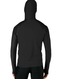 Tuga Sunwear Swim Shirts & Rash Guards|Men's Swim Crest Rash Guard with Fitted Hoodie - Black