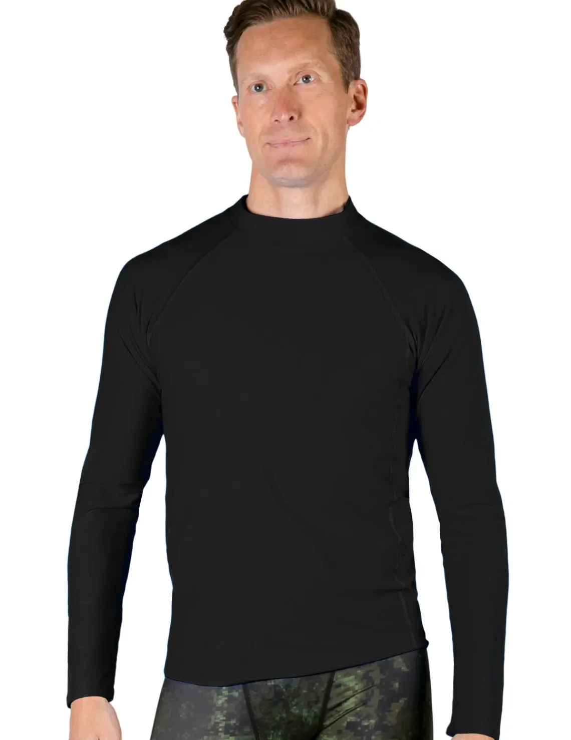 Tuga Sunwear Swim Shirts & Rash Guards|Men's Swim Performance Long Sleeve Rash Guard - Black