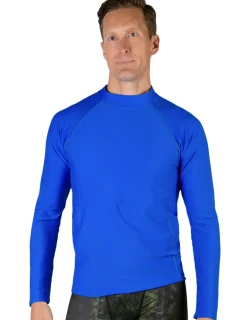 Tuga Sunwear Swim Shirts & Rash Guards|Men's Swim Performance Long Sleeve Rash Guard - Royal