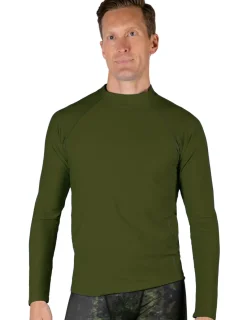 Tuga Sunwear Swim Shirts & Rash Guards|Men's Swim Performance Long Sleeve Rash Guard - Olive