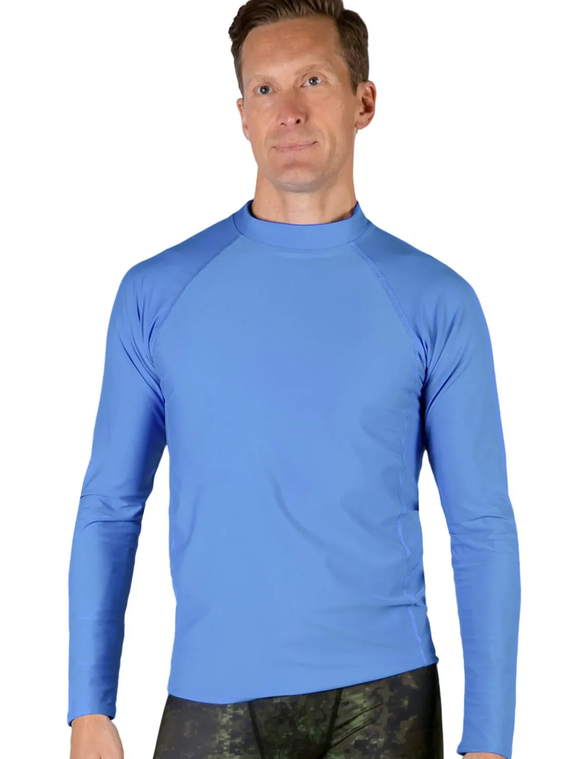 Tuga Sunwear Swim Shirts & Rash Guards|Men's Swim Performance Long Sleeve Rash Guard - Spa Blue