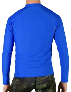 Tuga Sunwear Swim Shirts & Rash Guards|Men's Swim Performance Long Sleeve Rash Guard - Spa Blue