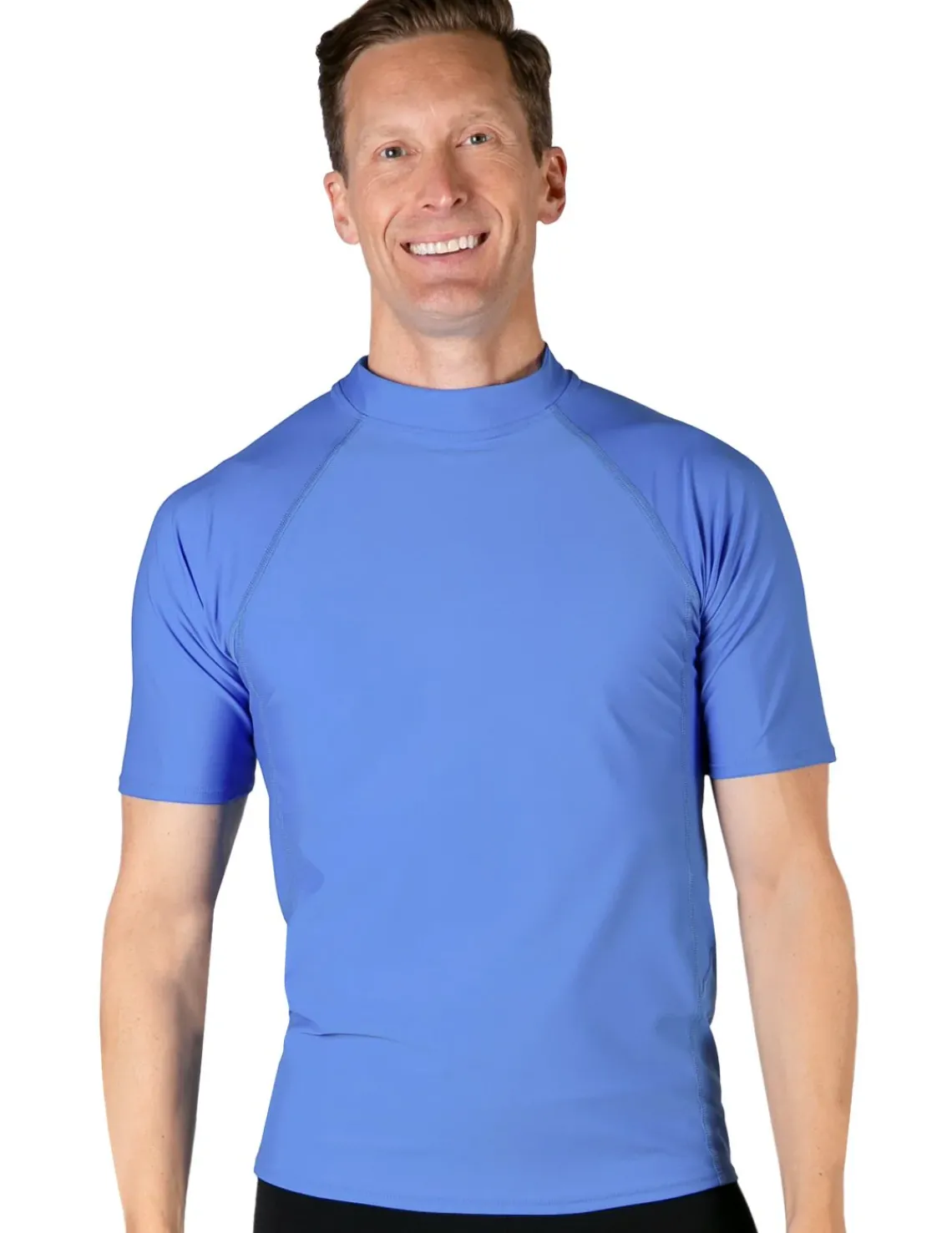 Tuga Sunwear Swim Shirts & Rash Guards|Men's Swim Performance Short Sleeve Rash Guard - Spa Blue