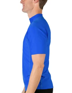 Tuga Sunwear Swim Shirts & Rash Guards|Men's Swim Performance Short Sleeve Rash Guard - Royal