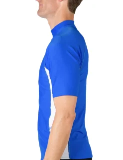 Tuga Sunwear Swim Shirts & Rash Guards|Men's Swim Performance Short Sleeve Rash Guard - Royal / White