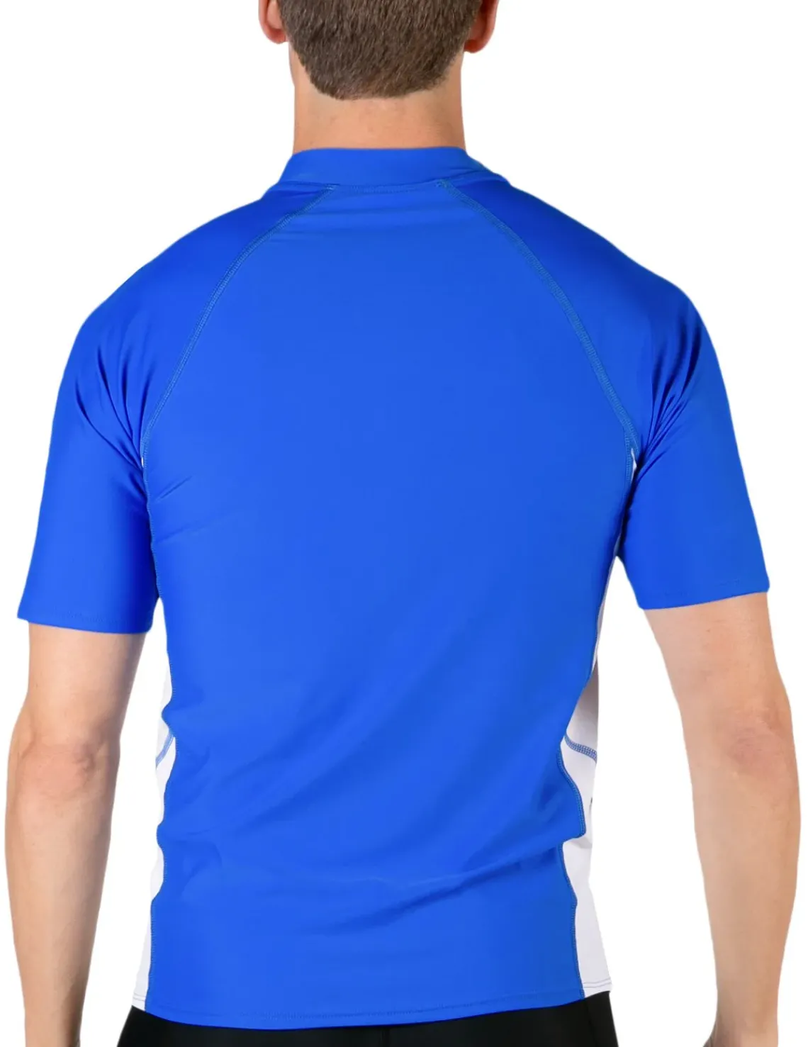 Tuga Sunwear Swim Shirts & Rash Guards|Men's Swim Performance Short Sleeve Rash Guard - Royal / White