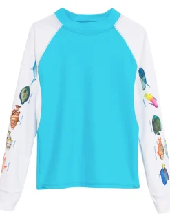 Tuga Sunwear Swim Shirts & Rash Guards|Men's Snorkel Caribbean Fish ID Rash Guard - Hawaii