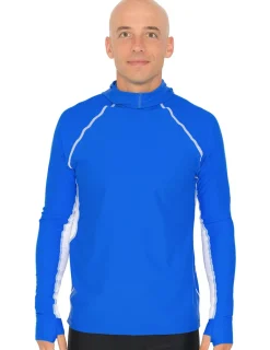 Tuga Sunwear Swim Shirts & Rash Guards|Men's Snorkel Hoodie Long Sleeve Rash Guard - Royal/White