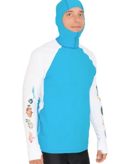 Tuga Sunwear Swim Shirts & Rash Guards|Men's Snorkel Hoodie Rash Guard - Caribbean Fish ID - Hawaii