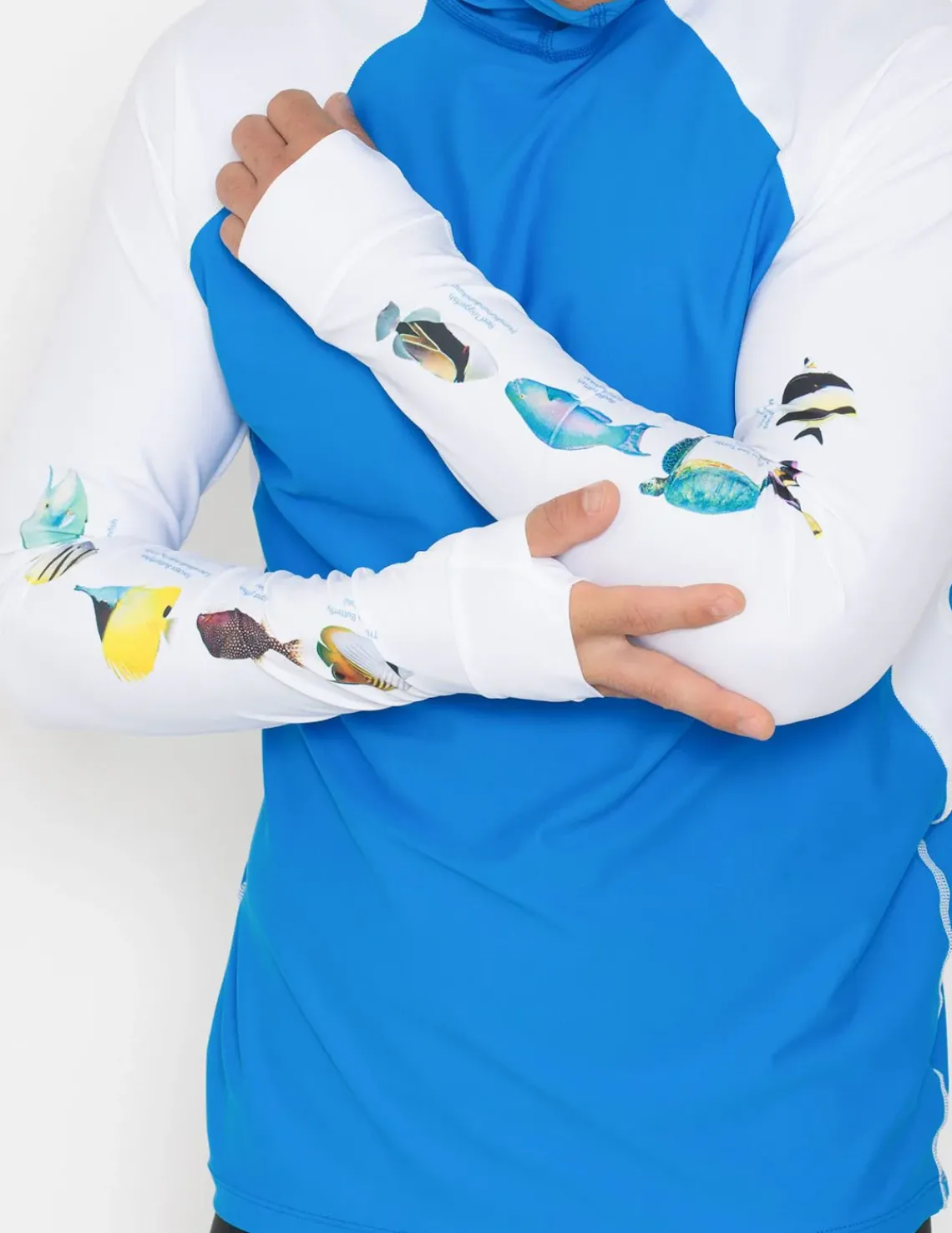 Tuga Sunwear Swim Shirts & Rash Guards|Men's Snorkel Hoodie Rash Guard - Hawaii Fish ID - Black