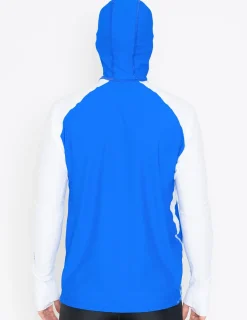 Tuga Sunwear Swim Shirts & Rash Guards|Men's Snorkel Hoodie Rash Guard - Caribbean Fish ID - Royal