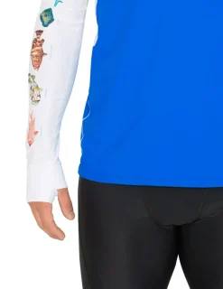 Tuga Sunwear Swim Shirts & Rash Guards|Men's Snorkel Hoodie Rash Guard - Caribbean Fish ID - Royal