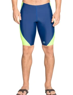 Tuga Sunwear Swim Shorts, Jammers, & Leggings|Men's Snorkel Jammer Swim Short - Navy / Neon Green