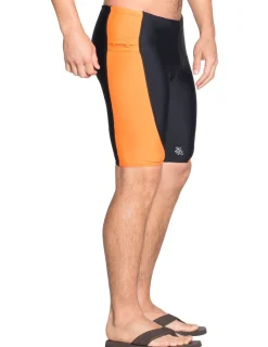 Tuga Sunwear Swim Shorts, Jammers, & Leggings|Men's Snorkel Jammer Swim Short - Black / Orange