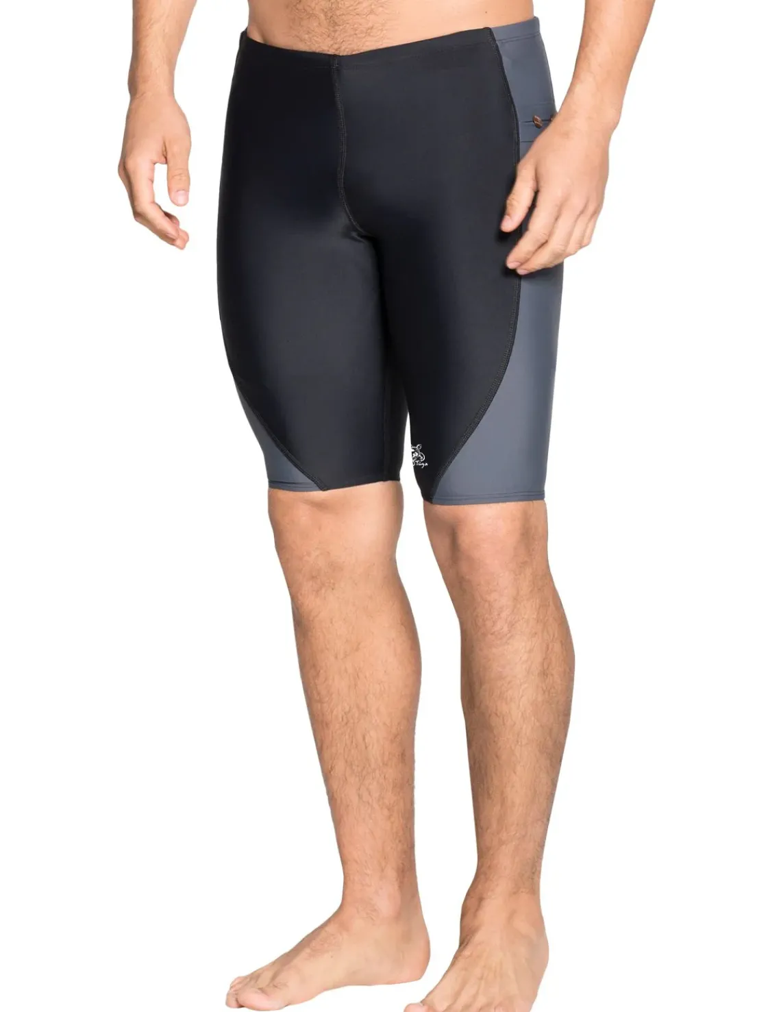 Tuga Sunwear Swim Shorts, Jammers, & Leggings|Men's Snorkel Jammer Swim Short - Black / Gray