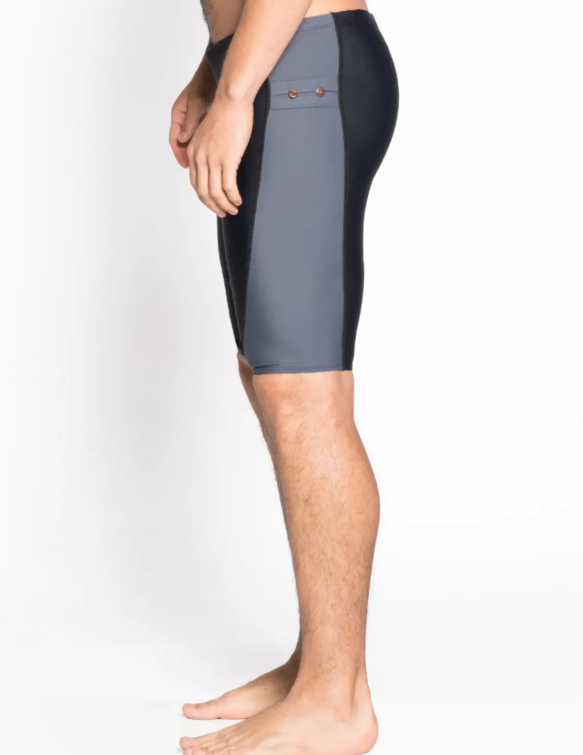 Tuga Sunwear Swim Shorts, Jammers, & Leggings|Men's Snorkel Jammer Swim Short - Black / Gray