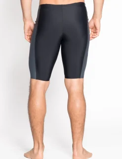 Tuga Sunwear Swim Shorts, Jammers, & Leggings|Men's Snorkel Jammer Swim Short - Black / Gray