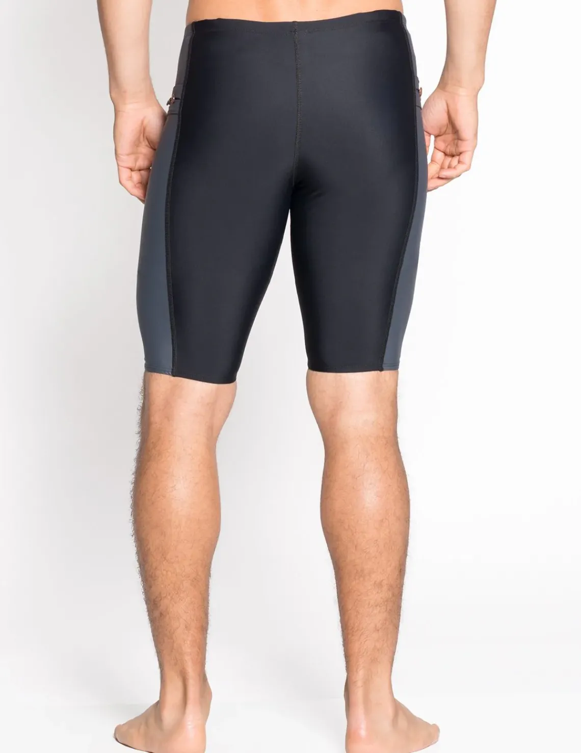 Tuga Sunwear Swim Shorts, Jammers, & Leggings|Men's Snorkel Jammer Swim Short - Black / Gray