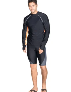 Tuga Sunwear Swim Shorts, Jammers, & Leggings|Men's Snorkel Jammer Swim Short - Black / Gray