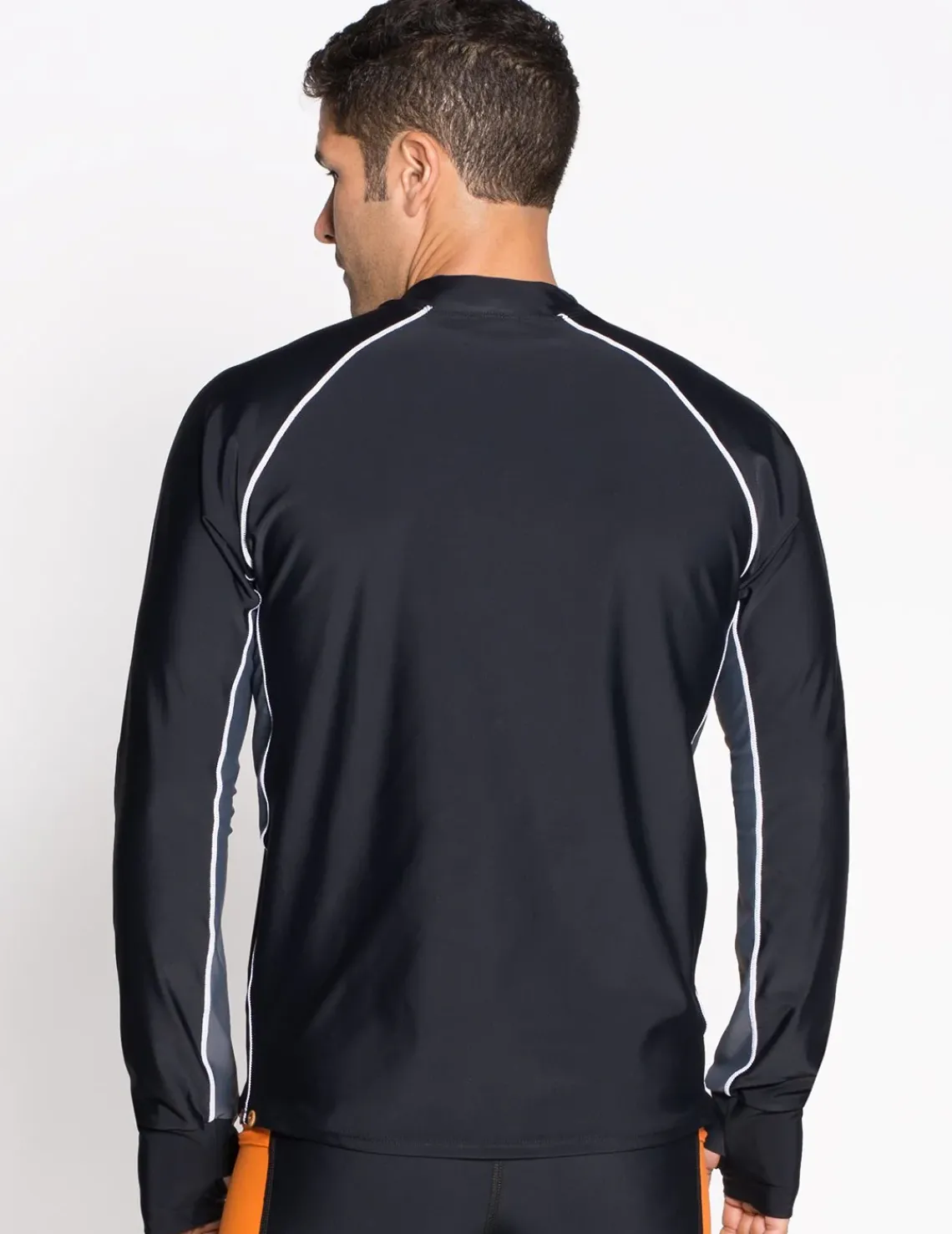 Tuga Sunwear Swim Shirts & Rash Guards|Men's Snorkel Long Sleeve Rash Guard - Black/Gray
