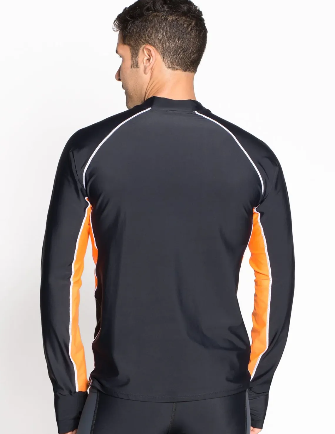 Tuga Sunwear Swim Shirts & Rash Guards|Men's Snorkel Long Sleeve Rash Guard - Black / Orange