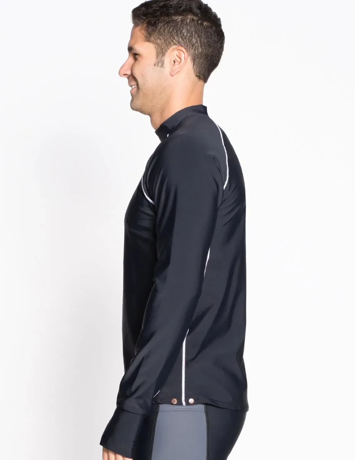 Tuga Sunwear Swim Shirts & Rash Guards|Men's Snorkel Long Sleeve Rash Guard - Black / Orange