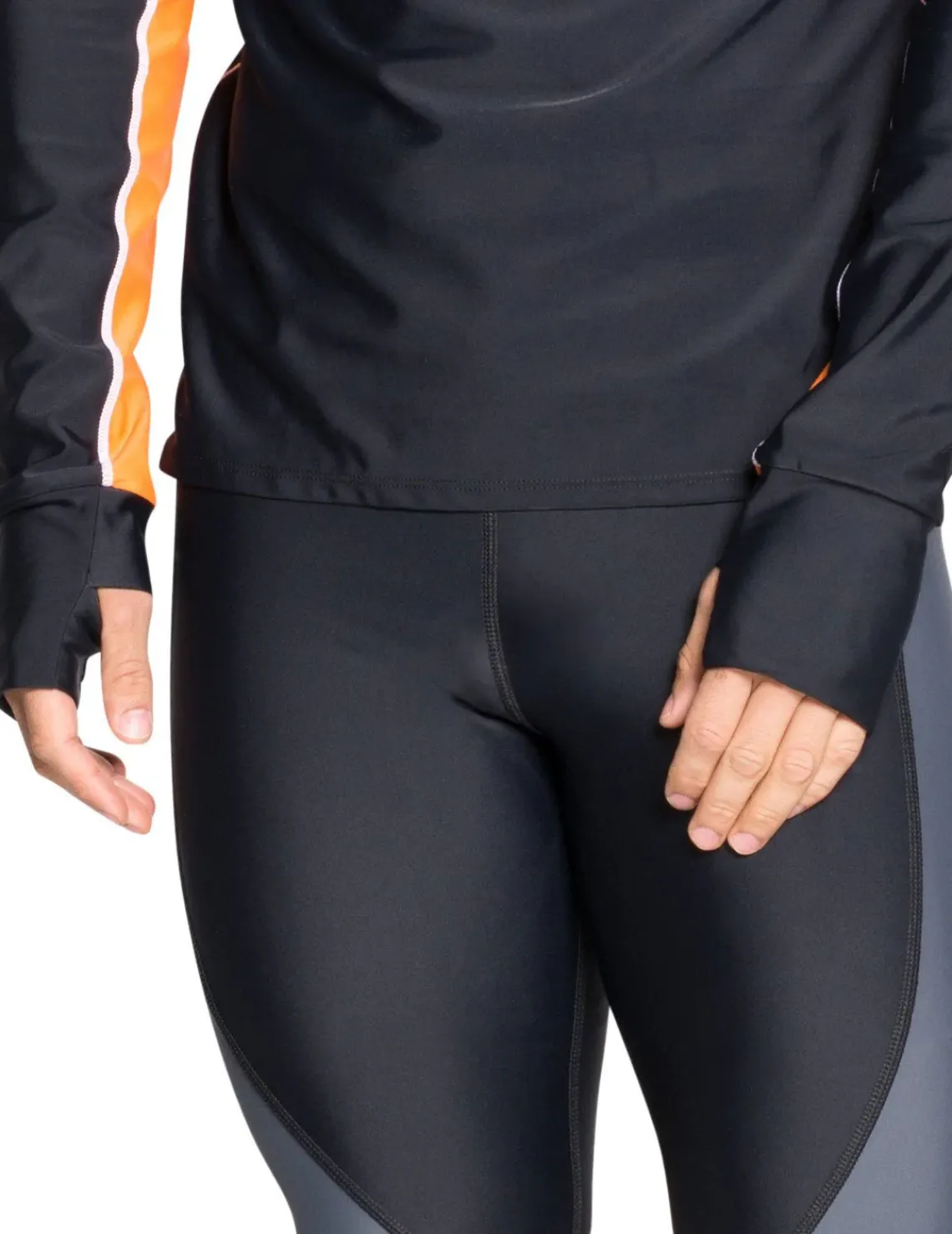 Tuga Sunwear Swim Shirts & Rash Guards|Men's Snorkel Long Sleeve Rash Guard - Black / Orange