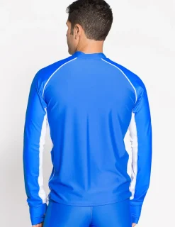 Tuga Sunwear Swim Shirts & Rash Guards|Men's Snorkel Long Sleeve Rash Guard - Royal/White