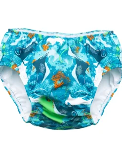 BOY Tuga Sunwear Swim Shorts, Leggings, & Diapers|Re-usable Swim Diaper - Sapphire Manta