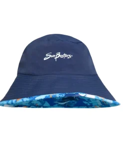 BOY Tuga Sunwear Sun Hats|Reversible Bucket Sun Hat - Ocean Manta Ray