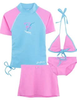 Tuga Sunwear 2 & 3 Piece Swim Sets|Ruched 4 Piece Swim Set - Mallow