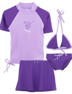 Tuga Sunwear 2 & 3 Piece Swim Sets|Ruched 4 Piece Swim Set - Mimosa