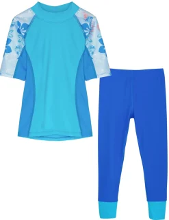 Tuga Sunwear 2 & 3 Piece Swim Sets|Seaside Rash Guard & Swim Legging - Celeste